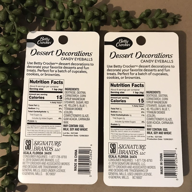 Pack of 2 Betty Crocker Edible Candy Eyeballs Dessert Decorations ~ 25g ~ NEW gallery