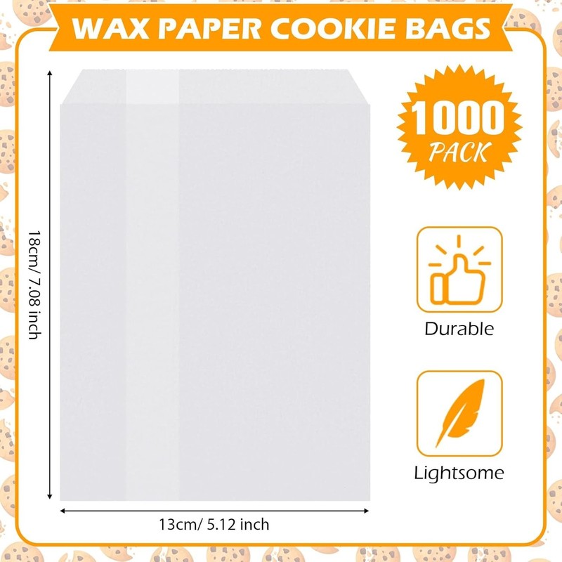 1000 Pcs 5 x 7 Inch Glassine Bags Wax Paper Treat Bags Cookie Sleeves Wax Pap... gallery