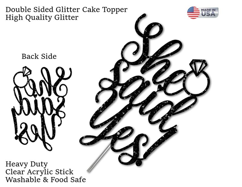 She Said Yes Cake Topper Bridal Shower Party Decorations Ideas gallery