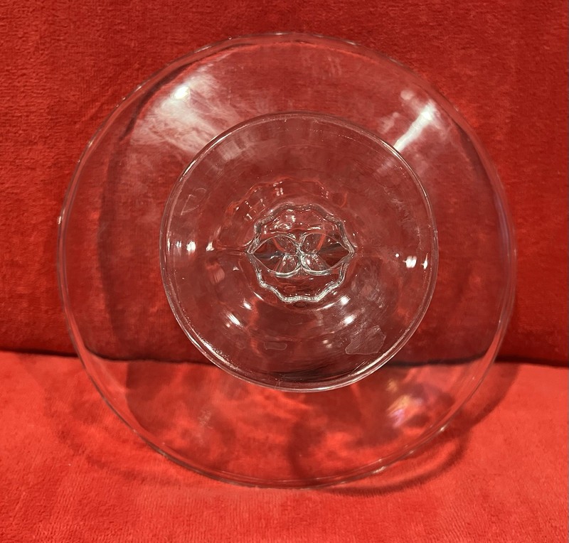 Vintage Pedestal Cake Stand Viking Glass with Scalloped Lip and Princess Heart gallery