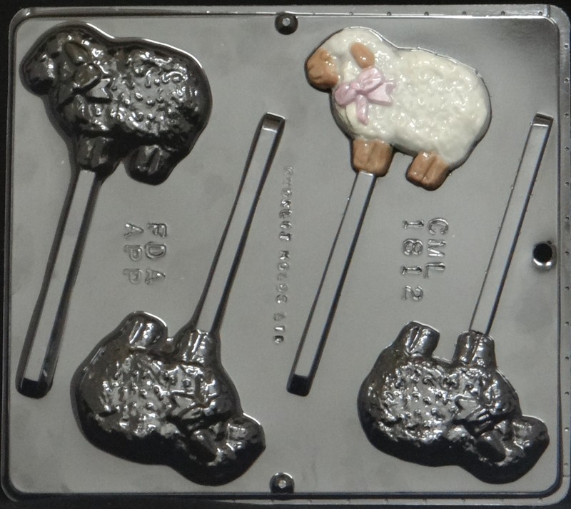 Lamb with Bow Lollipop Chocolate Candy Mold Easter 1812 NEW