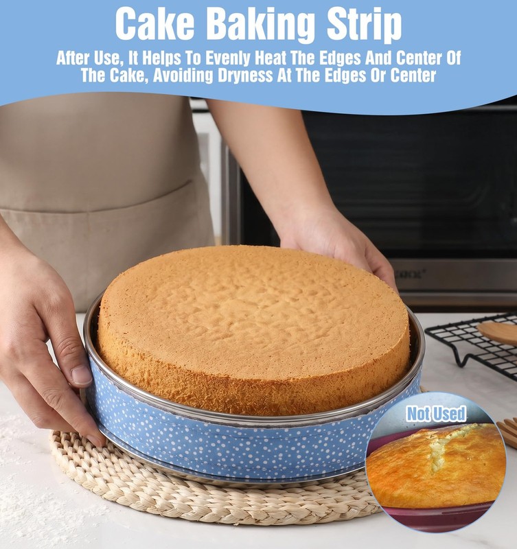 3 Pcs Cake Strips for Even Baking, Cake Strips Absorbent Thick Cotton gallery