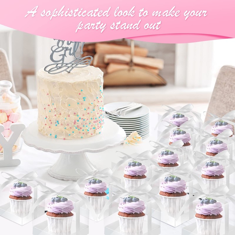 100 Pcs Clear Plastic Individual Cupcake Boxes 3.5" Single Cupcake Containers... gallery