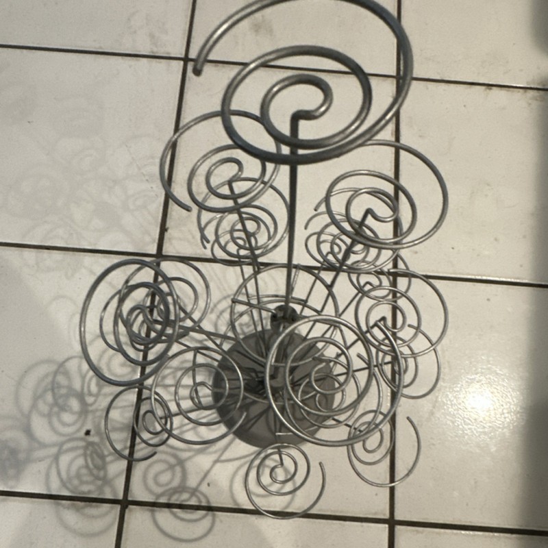 Silver Metal Spiral 18 Cupcake Stand Round Modern Abstract Matte Holder Display gallery