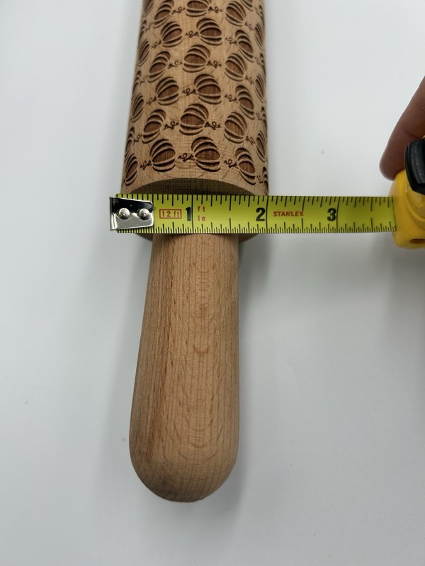 Laser Cut Embossed Fall Autumn Pumpkin Harvest Wooden Rolling Pin 17" gallery
