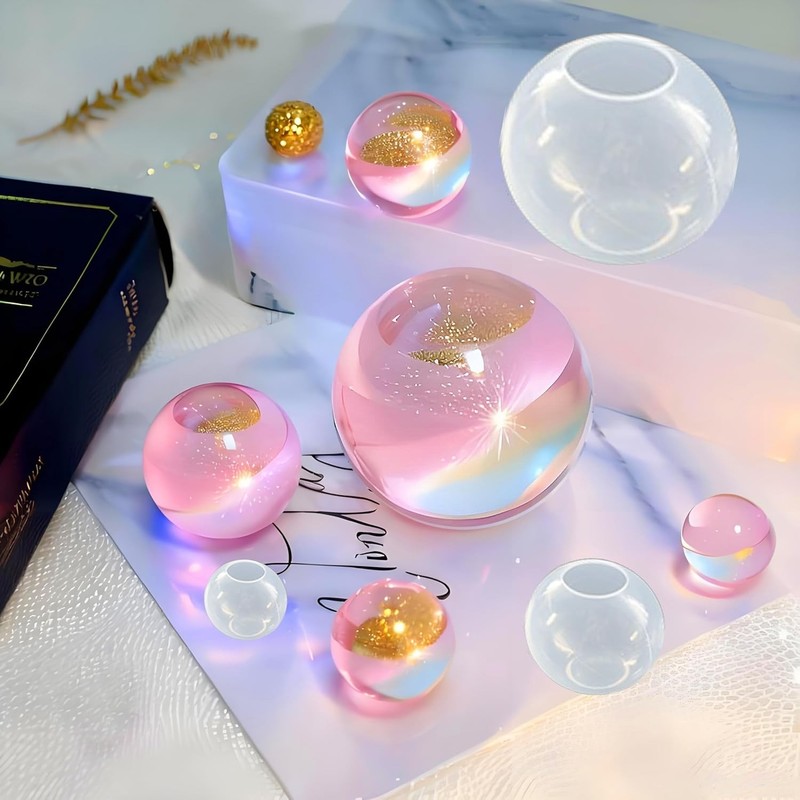 Versatile 3D Clear Sphere Silicone Molds for Jewelry, Candles & DIY Projects gallery