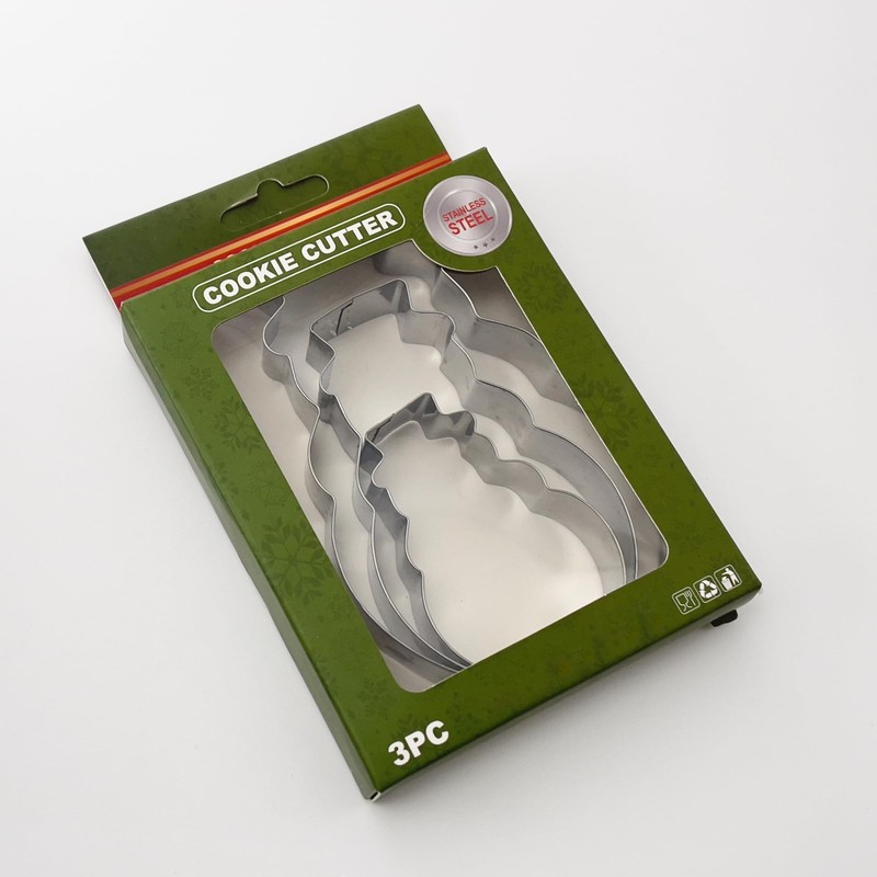 Snowman Cookie Cutter set Of 3 Multi Size Small Medium Large Stainless Steel gallery
