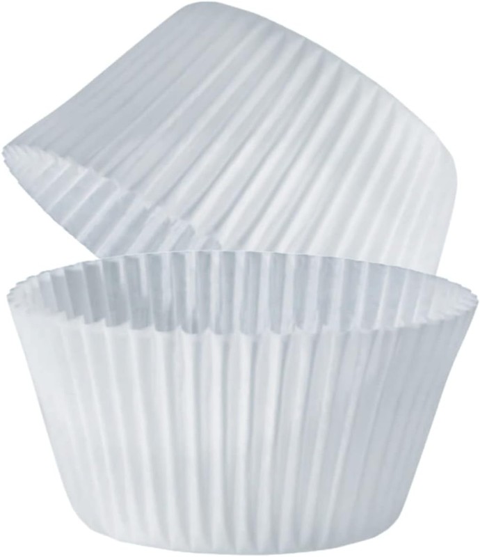 White Fluted Baking Cups Disposable Cupcake Muffin Casings 100 Count gallery