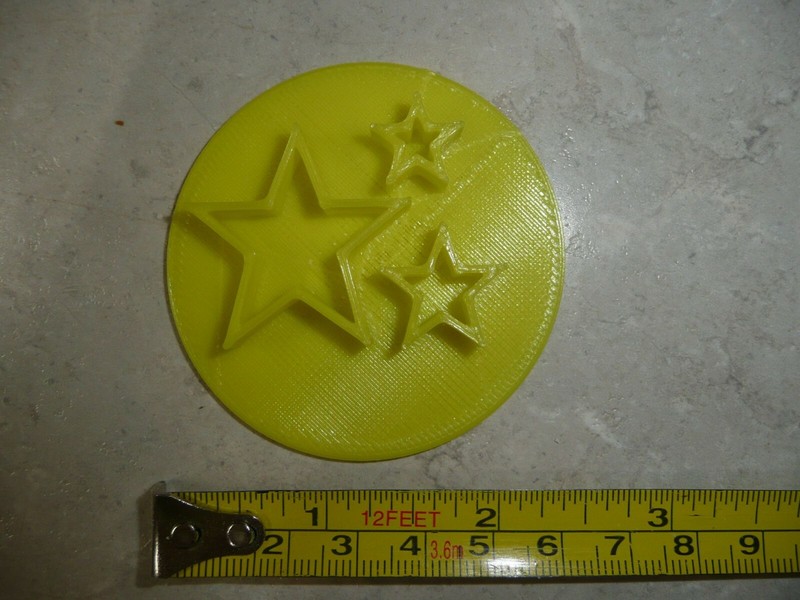 3 STARS OUTLINE DESIGN IMPRESSION CELEBRATION COOKIE STAMP EMBOSSER USA PR4281 gallery