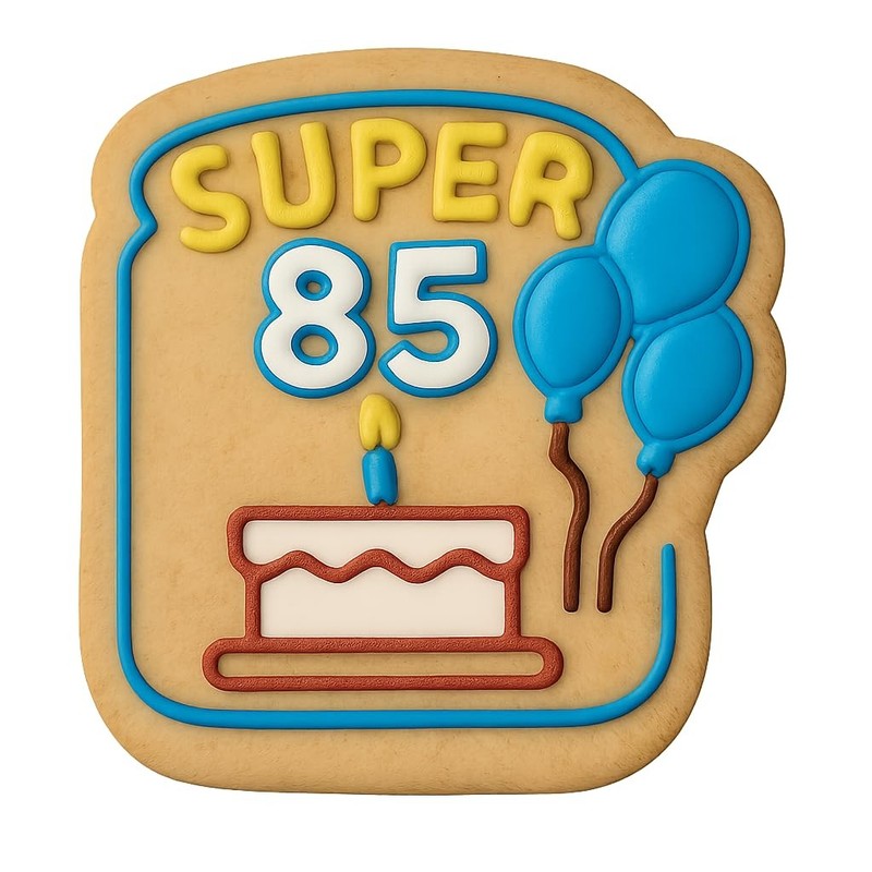 Leaping Super 85 Cookie Cutter & Stamp, Fondant & Clay - 4x4.1" gallery