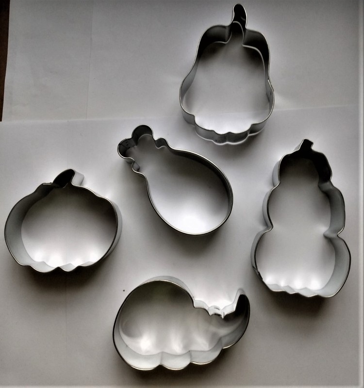 Thanksgiving Cookie Cutter Set (5 pc) Squash Cornucopia Pumpkins Chicken leg