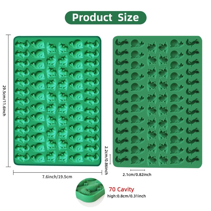 2 Pack Silicone Molds Mini 140 Cavity Frog, Lizard, Snails Gummy Molds for Je... gallery