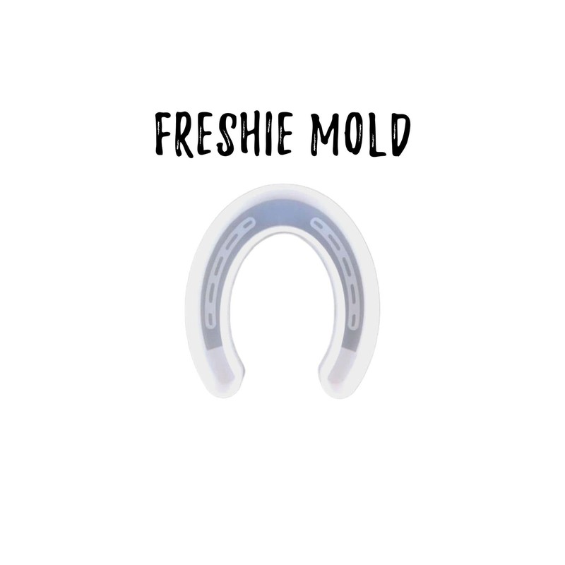 Small Horseshoe Silicone Mold | Size 3.5" Wide x 4.35" Long x 0.4" Deep white gallery
