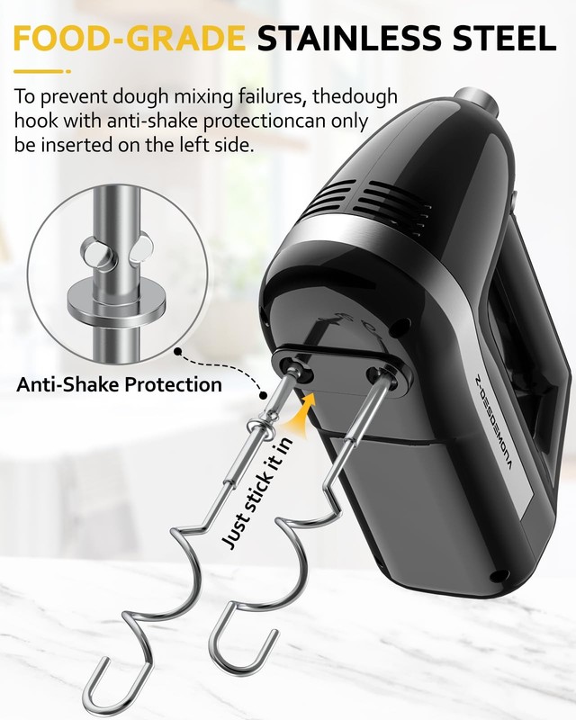 Electric Hand Mixer, Powerful 300W Hand Mixer Electric Handheld with 304 Beat... gallery