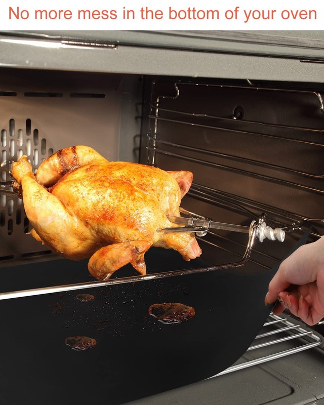 Oven Liners for Bottom of Oven, Mat, 15.75" X 23.62", 2 Package, Black gallery