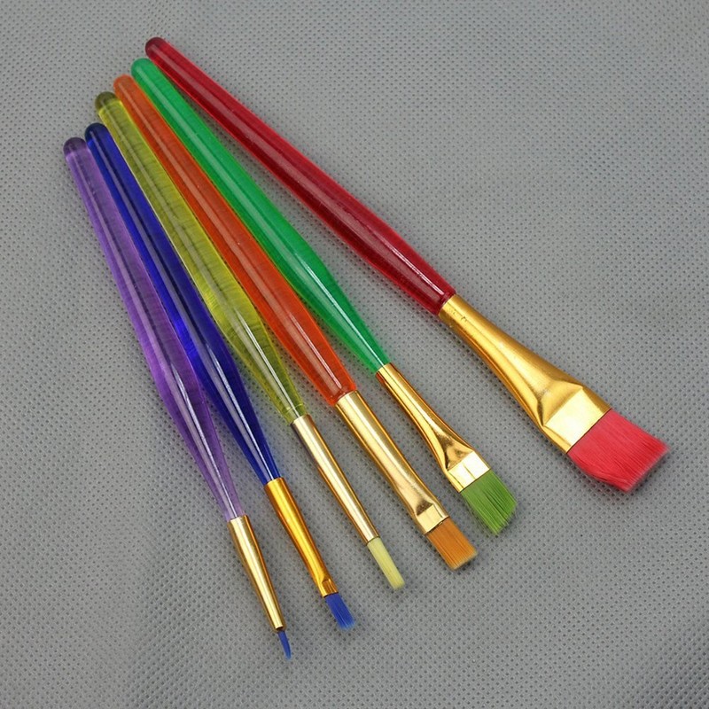 6 Pcs Painting Brushes Fondant Dusting Sugar Craft Cake Icing Tool Set
