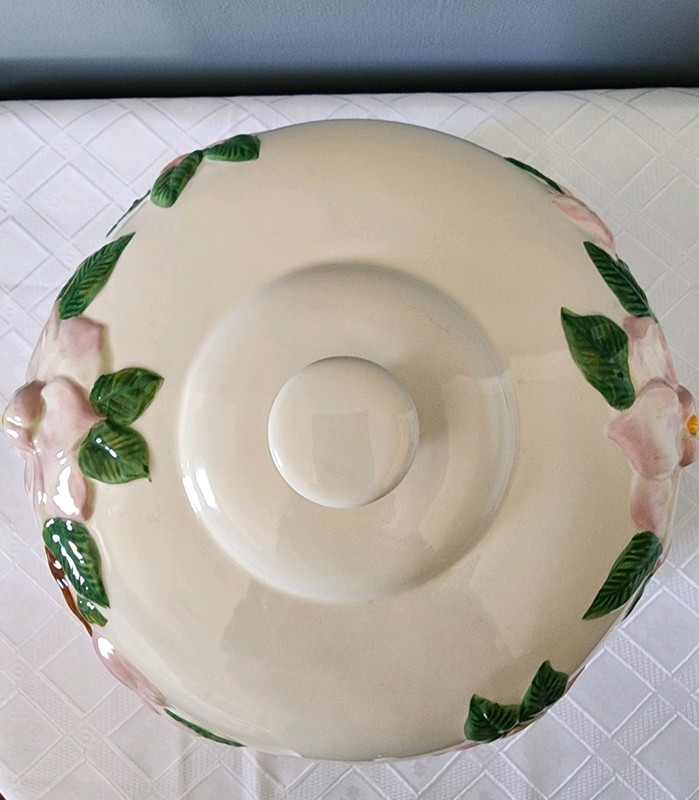 Floral Cake Stand Dome Lid Valerie Cumberland White & Pink Ceramic Cakes gallery