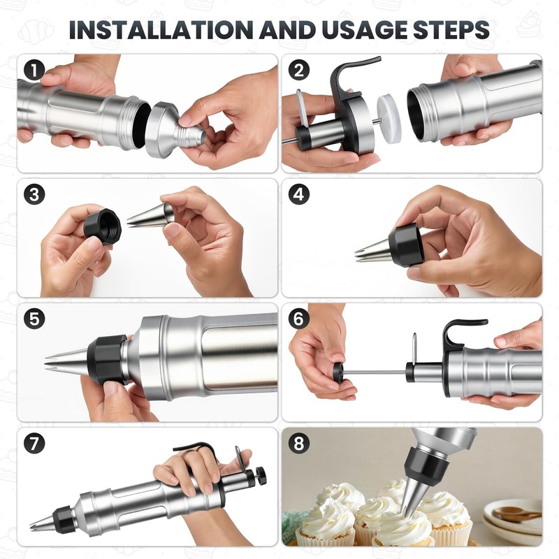 Dessert Decorating Syringe Set - Cupcake Icing Piping Kit, Cupcake Frosting F... gallery