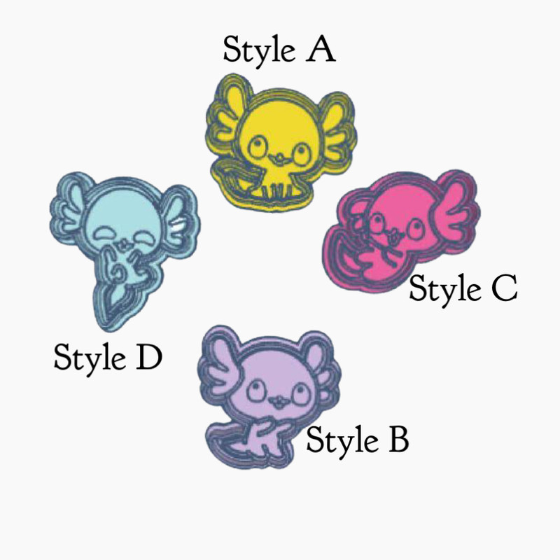 Axolotl cookie cutter embosser cute kawaii cake topper gallery