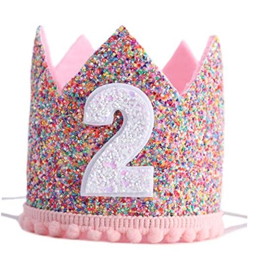 Rainbow Glitter Crown for 2nd Birthday – Kids’ Hair 2nd Rainbow Crown