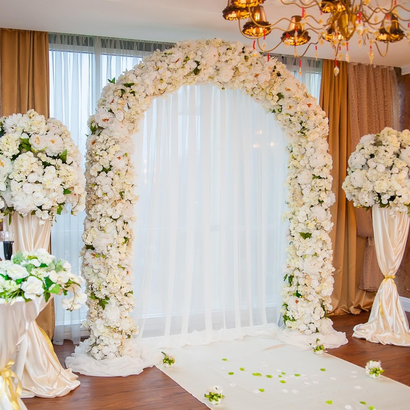 Kislohum 100 Pcs Beige Hydrangea Artificial Flowers Silk Full Flowers Heads gallery