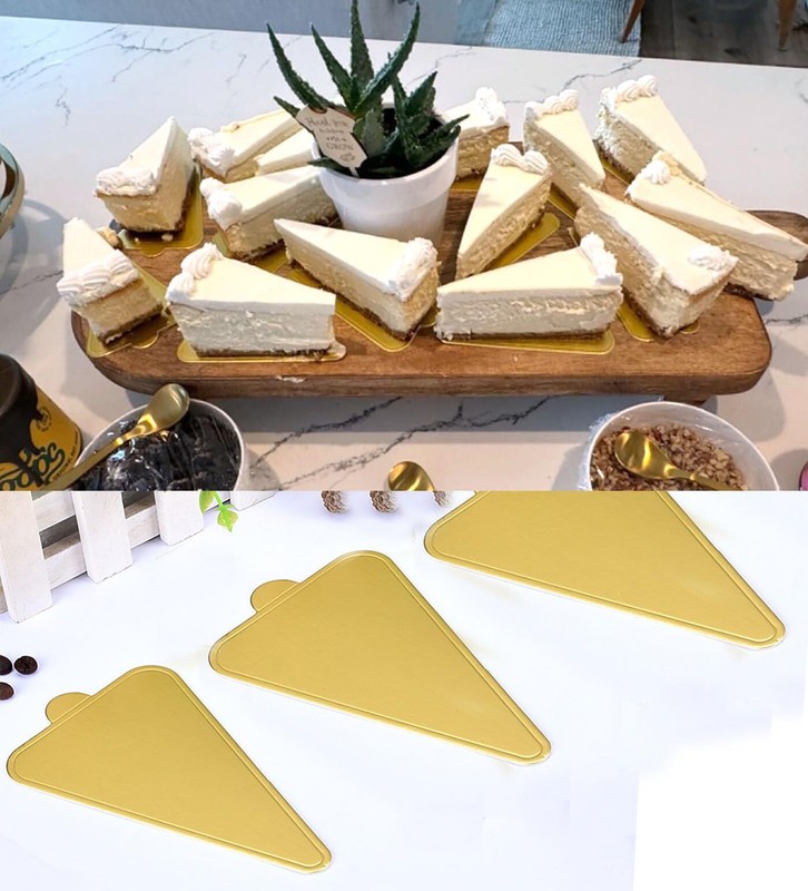 Mini Triangle Golden Cake Boards 100pcs Mousse Cupcake Base Paper Plates Tria... gallery