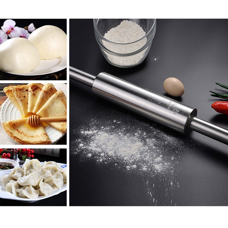 Non Stick Baking Rollers Set Stainless Steel Flat Pressure Rolling Pin gallery