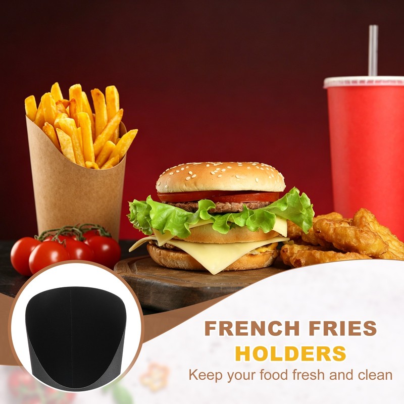 100Pcs French Fries Holder, 14oz Disposable Paper Charcuterie Cups, Black gallery