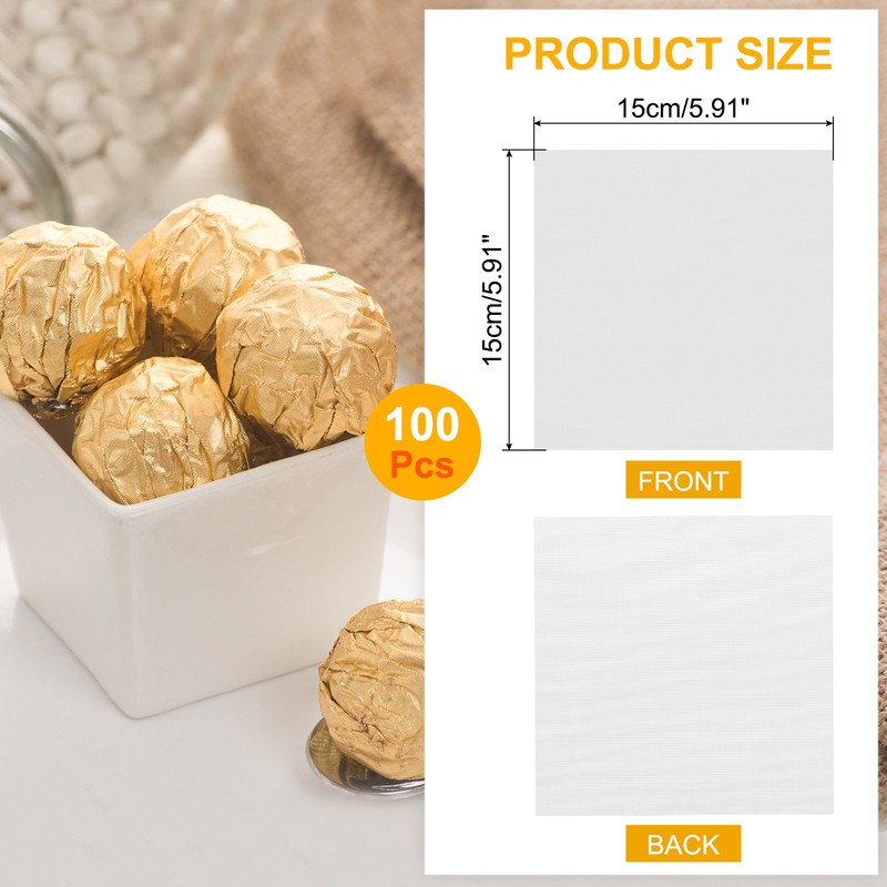 100pcs Candy Foil Wrappers,6 x 6Inch Chocolate Bar Wrappers(Silver,Fine Grid) gallery
