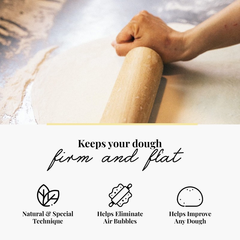 Kitchen Professional Classic Wooden Rolling Pin Revolving Center 17.3x2.2 Inch gallery