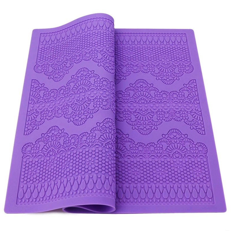 Beasea Fondant Lace Mold, Silicone Mould for Cake Purple Pretty Laces