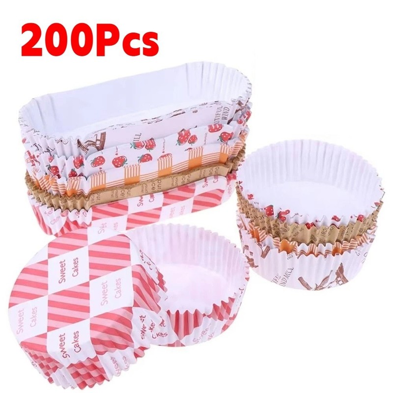 200Pcs Cupcake Liner Disposable Baking Cups Muffin Liner Chocolate Candy Mold US gallery