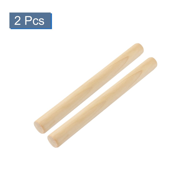 Baking Pastry Pizza Pasta Dough Roller Hand Rolling Pin Beige 28cm Length 2 Pcs gallery