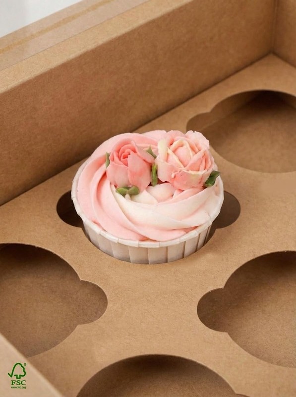 qiqee Auto-pop Up Cupcake Boxes with Window Brown 40PCS 12 Count Cupcake Box ... gallery