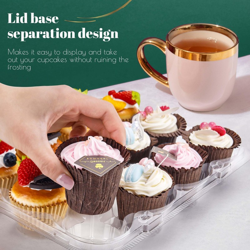 12 Count Cupcake Containers 12 Pack Cupcake Holders Plastic Stackable Cupcake... gallery