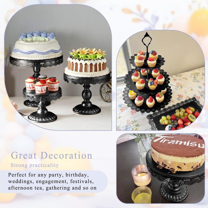 JALANCY Set of 9 Cake Stands Metal Cupcake Stand Set Multiple Styles Candy Fr... gallery