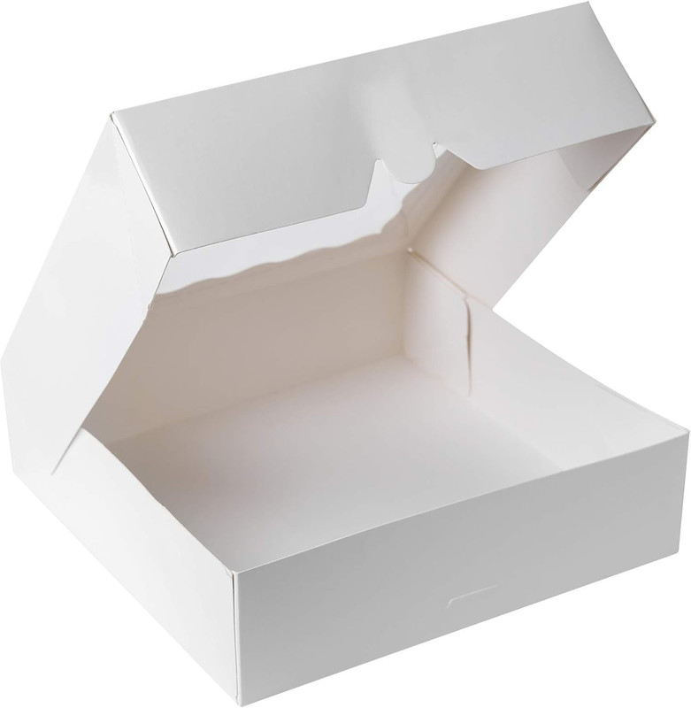 ONE MORE 9Inch White Cookie Bakery Boxes,Large Pie Boxes with PVC Window Natural gallery
