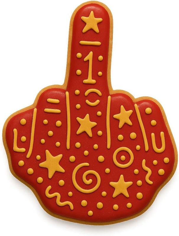 Detailed Middle Finger Gesture Cookie Cutter and Stamp Set, 4 Inches Tall gallery