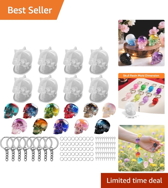 3D Skull Silicone Craft Molds Set: Perfect for Halloween, Gifts & DIY Projects