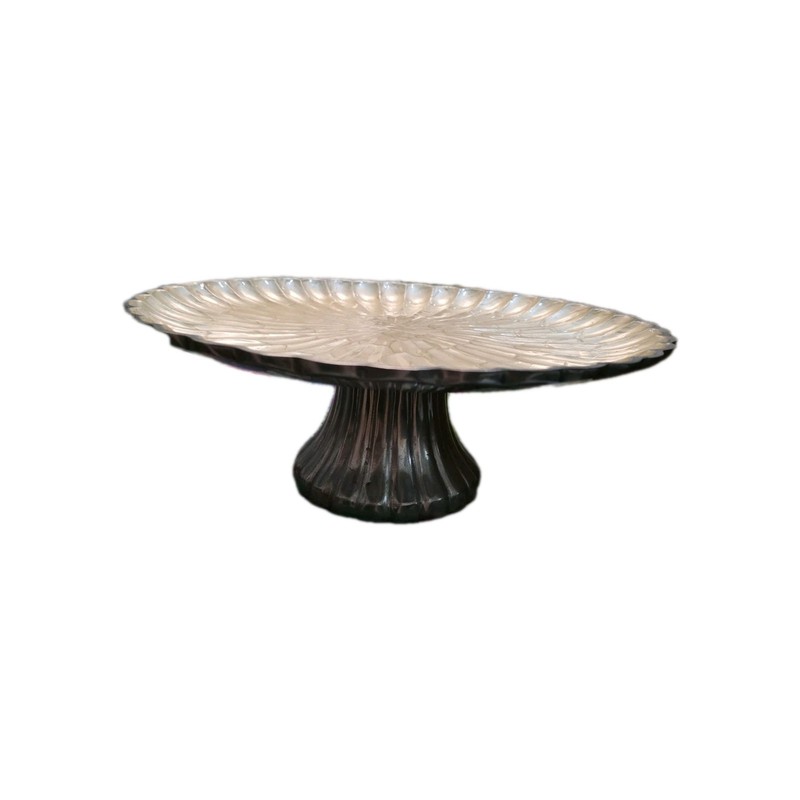 Julia Knight Peony 14″ Cake Stand Petal Pink Silver Color Heavy Discontinued