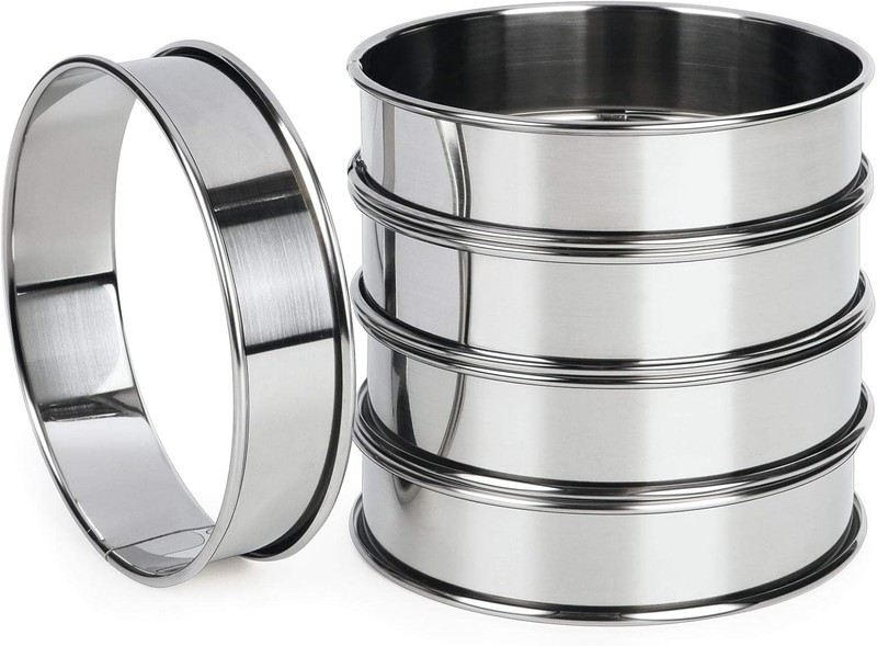 4 Inch English Muffin Rings Stainless Steel Crumpet Rings Tart Rings Baking