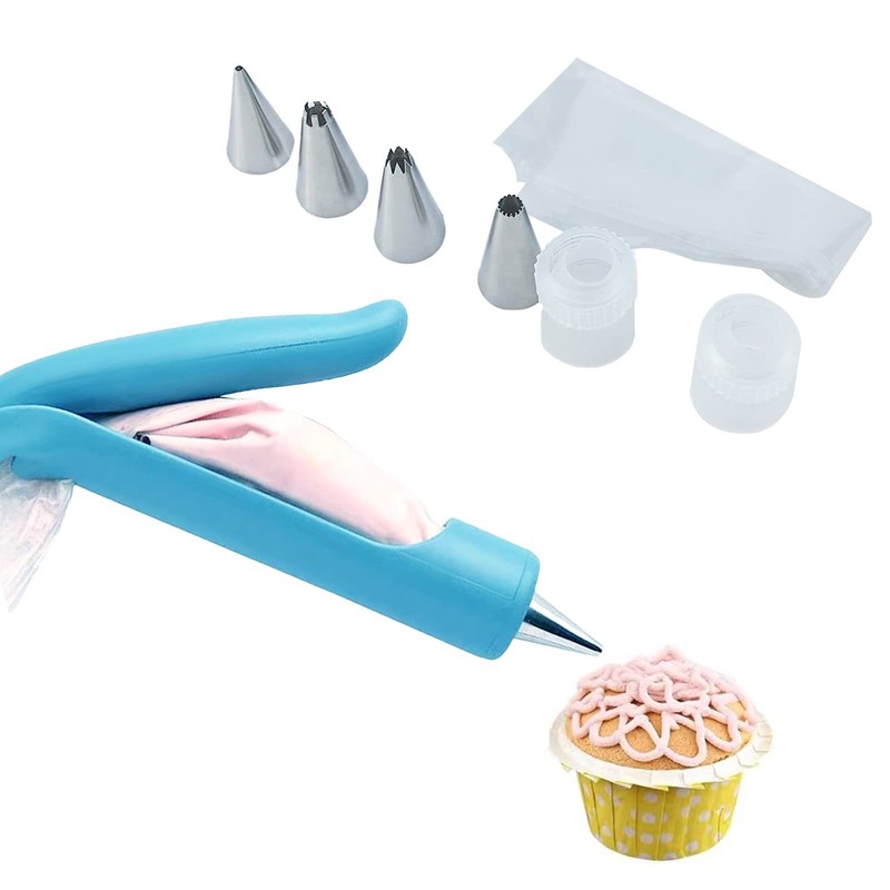 Cake Decorating Pen Tool Kit Icing Piping Tool Kit With 4 Different-Shaped Ni…