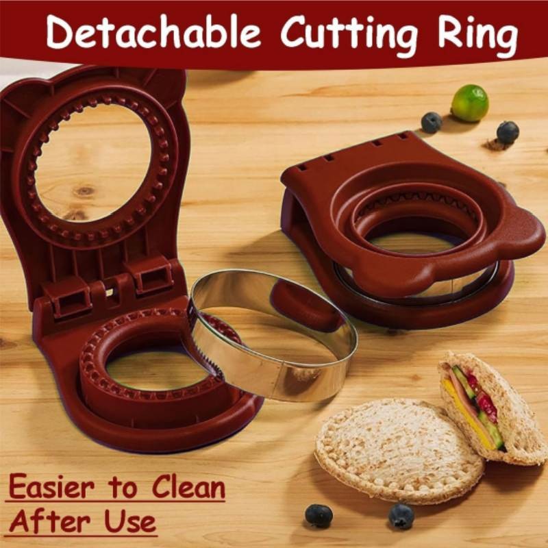 Sandwich Cutter and Sealer, Sandwich Cutter, Bread Sandwich Decruster (Red) gallery
