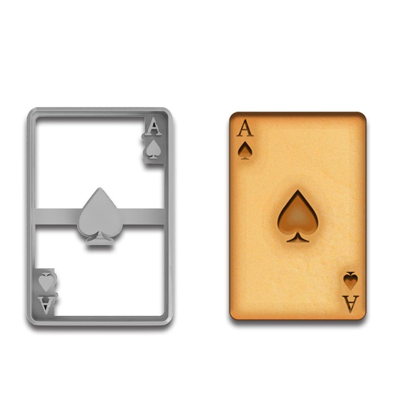 Ace of Spades Playing Card Cookie Cutter – 4×2.6″, Poker-Themed Baking Tool