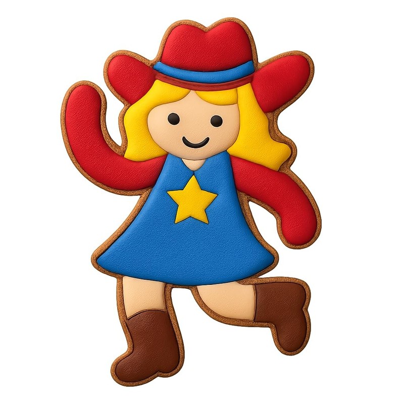 Groovy Moves Cowgirl Cookie Cutter & Stamp, Fondant & Clay - 4x3 gallery
