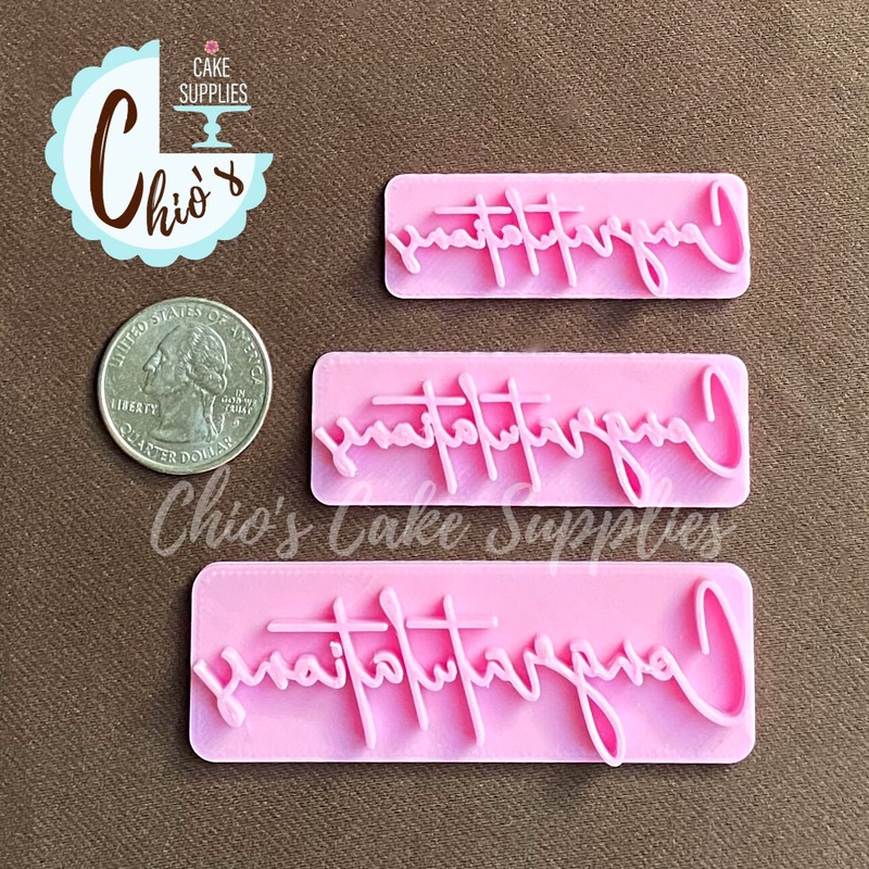 "Congratulations" word Fondant Embosser Stamp, 3 sizes gallery