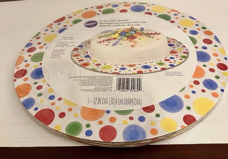 NEW SET OF 3 WILTON 12” Colorful Multi-Occasion Cardboard Cake Boards