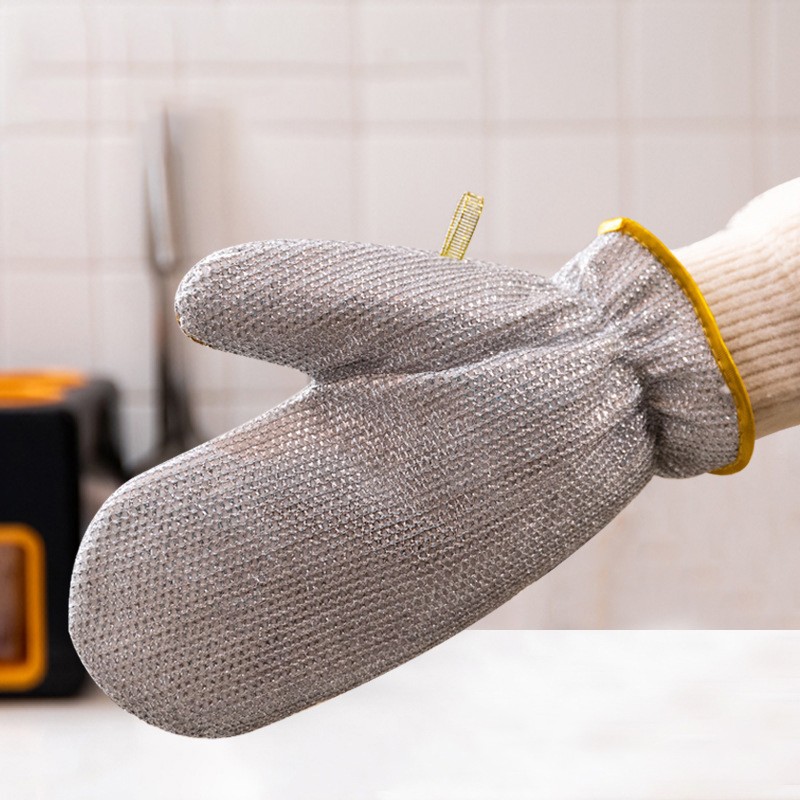 1PC Housework Cleaning Gloves Steel Wire Ball Dishwashing Gloves Waterproof gallery