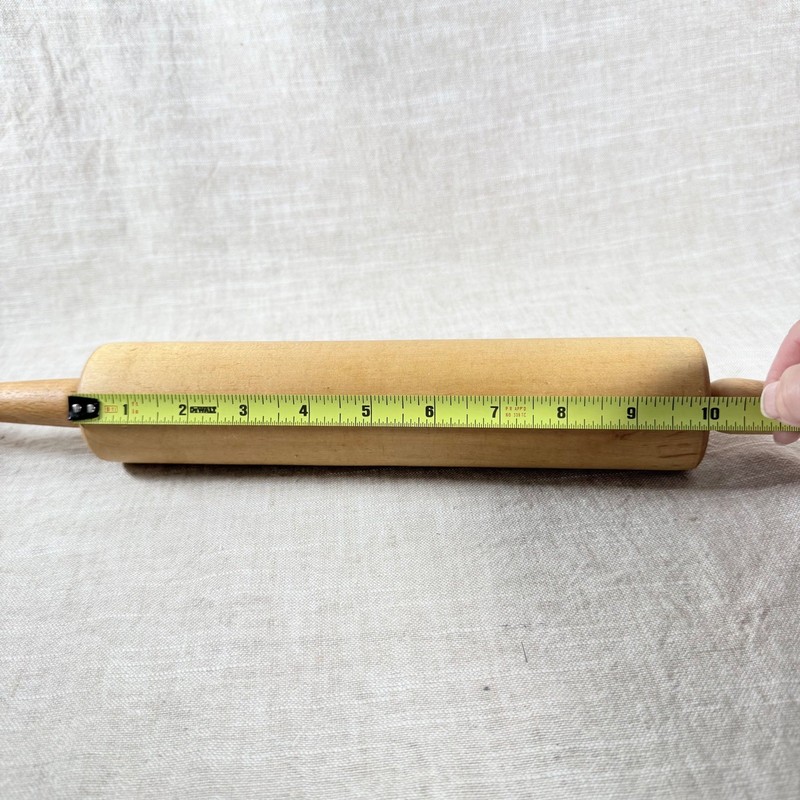 Vintage Natural Wood Rolling Pin 10 Inch Barrel Farmhouse Kitchen Pastry Tool gallery