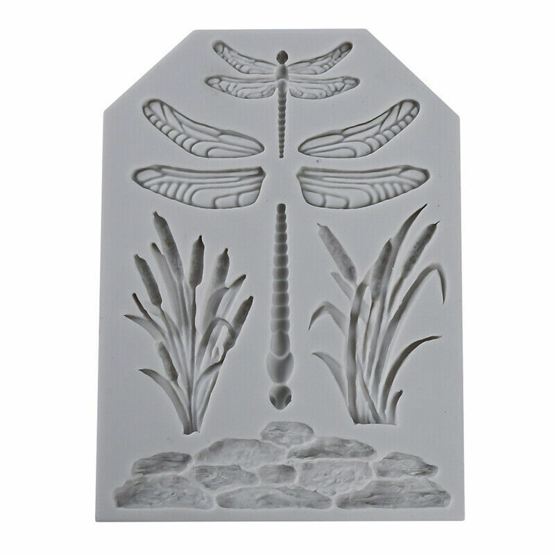 Fondant Cake Dragonfly Grass Flowers Molds Silicone Tools Decorating Mold gallery